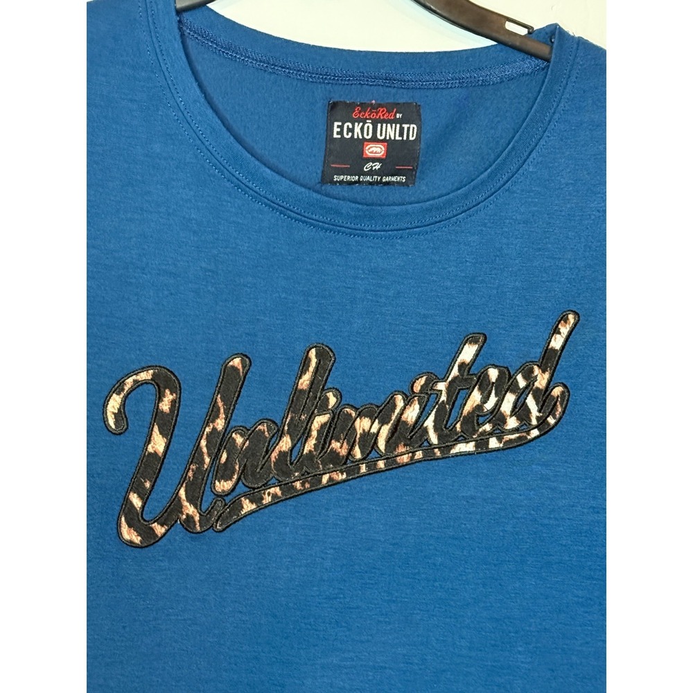 VTG Y2K Ecko Unlimited Mini Dress With Leopard Spellout And Hem 1/2 Sleeve‎